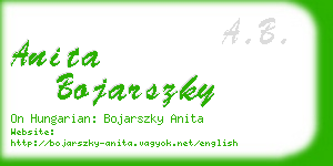 anita bojarszky business card